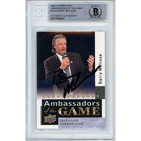 Barry Melrose Signed Hockey Card - 2009-2010 Upper Deck Ambassadors of the Game - Picture 1 of 4